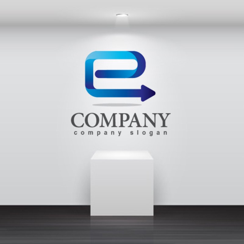 画像2: e・矢印・線・前進・グラデーション・ロゴ・マークデザイン3205 (2)