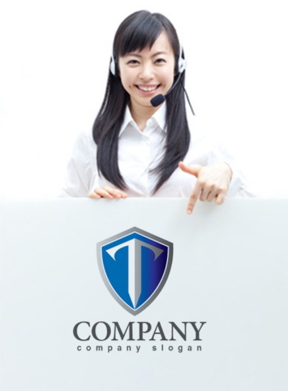 画像3: T・盾・紋章・グラデーション・ロゴ・マークデザイン3214 (3)