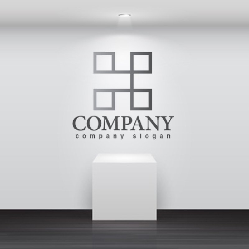 画像2: H・四角・シンプル・枡・アルファベット・ロゴ・マークデザイン3223 (2)