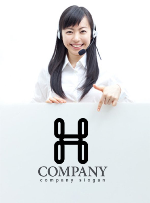 画像3: H・繋がり・シンプル・アルファベット・ロゴ・マークデザイン3229 (3)