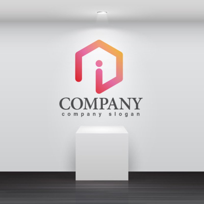 画像2: i・六角形・グラデーション・アルファベット・ロゴ・マークデザイン3274 (2)