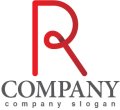 R・線・シンプル・グラデーション・アルファベット・ロゴ・マークデザイン3283
