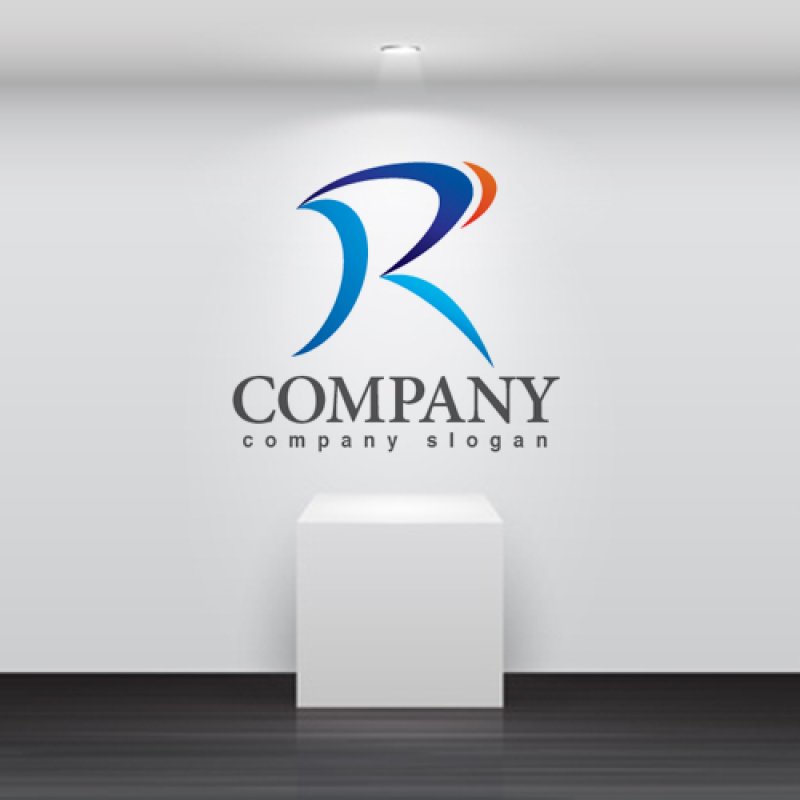 画像2: R・曲線・躍動・グラデーション・アルファベット・ロゴ・マークデザイン3285 (2)