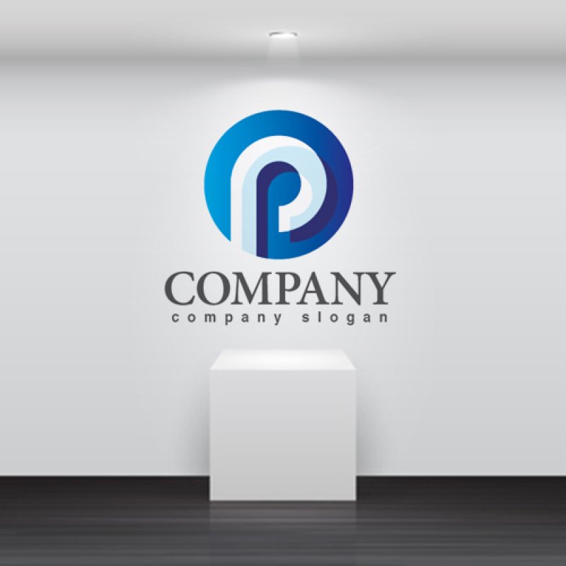 画像2: P・輪・シンプル・グラデーション・ロゴ・マークデザイン3291 (2)