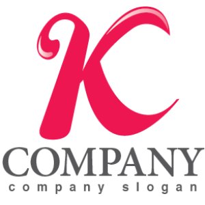 ロゴ作成サンプルです K シンプル グラデーション アルファベット ロゴ マークデザイン3309をイメージしたロゴデザインです