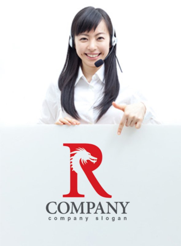 画像3: R・ドラゴン・龍・アルファベット・ロゴ・マークデザイン3321 (3)