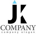 J・シンプル・K・矢印・アルファベット・ロゴ・マークデザイン3329
