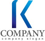 画像1: K・シンプル・グラデーション・ロゴ・マークデザイン3352 (1)