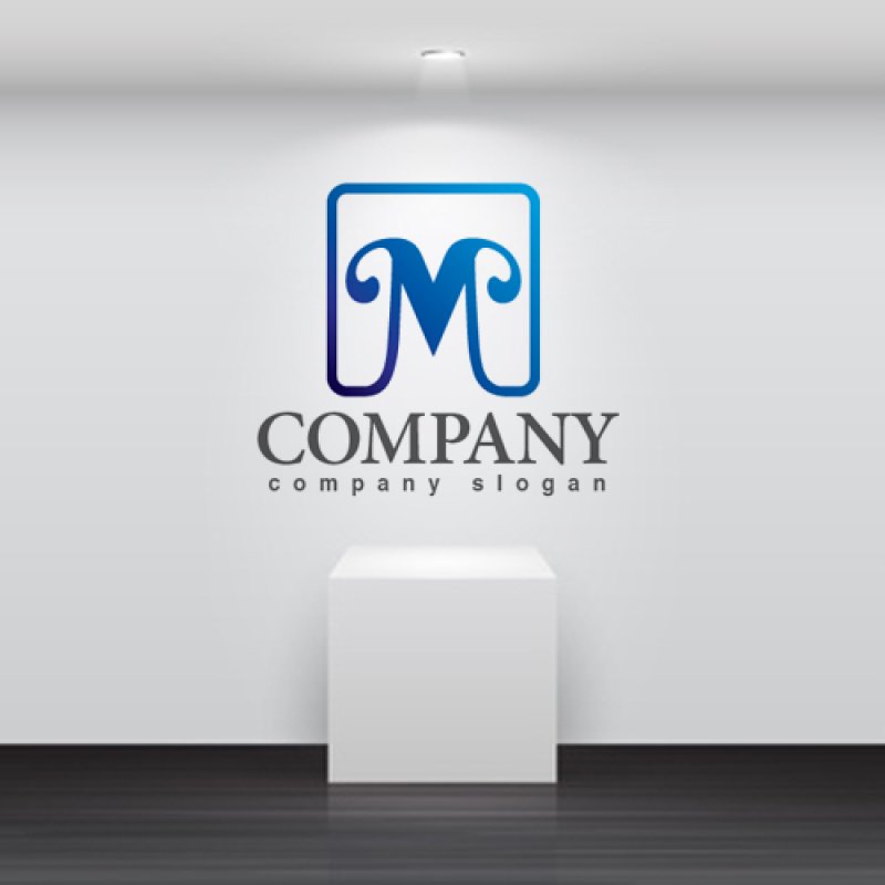 画像2: M・波・四角・グラデーション・ロゴ・マークデザイン3366 (2)