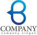 B・曲線・矢印・グラデーション・ロゴ・マークデザイン3372