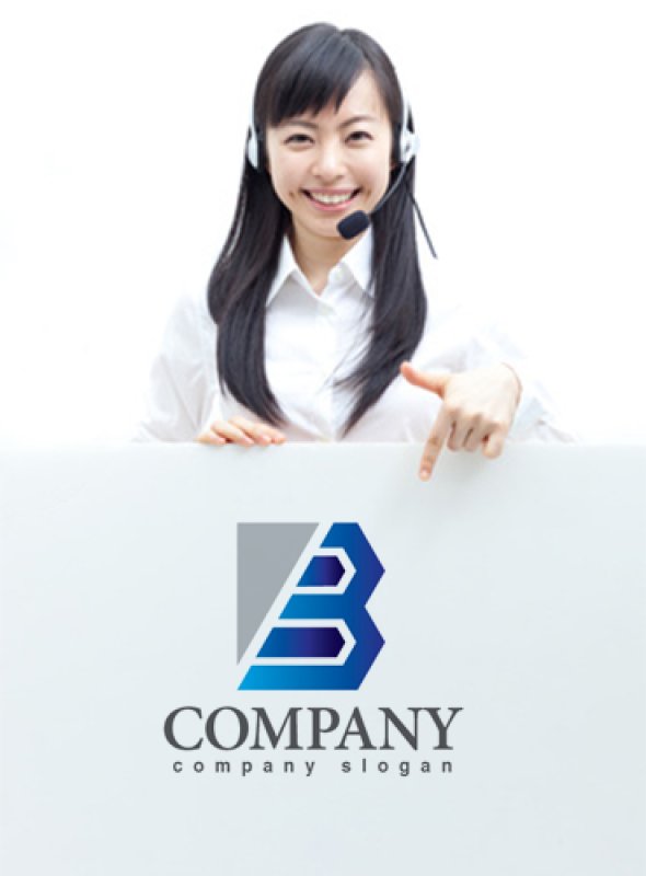 画像3: B・前進・グラデーション・ロゴ・マークデザイン3404 (3)