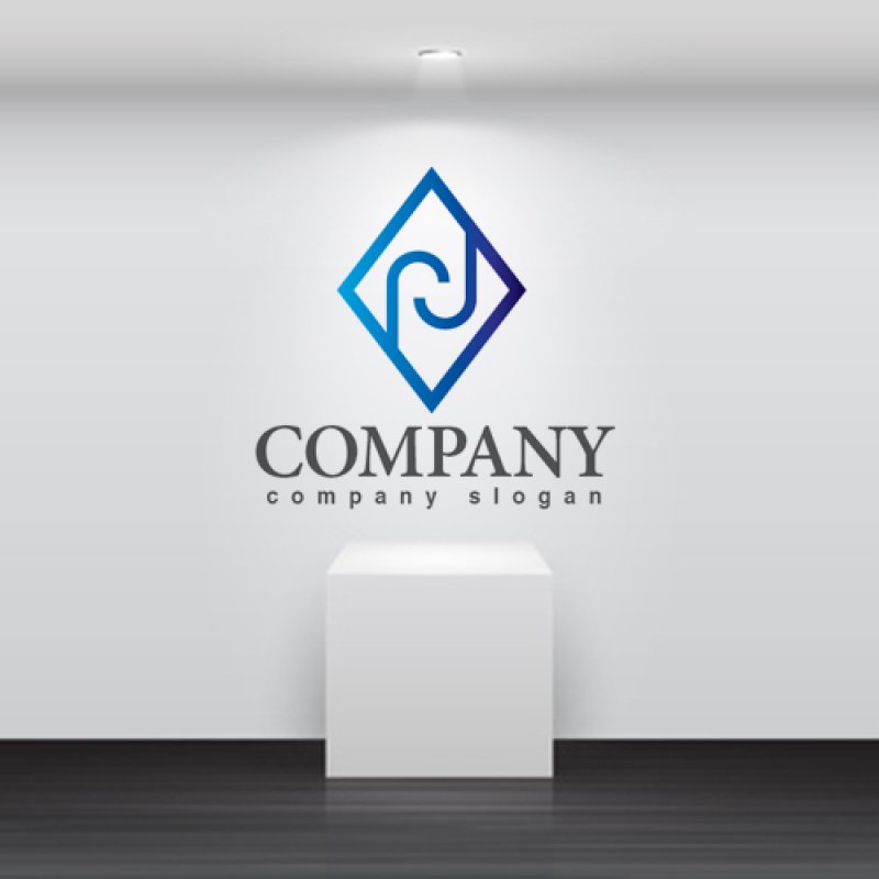 画像2: J・ひし形・グラデーション・ロゴ・マークデザイン3407 (2)