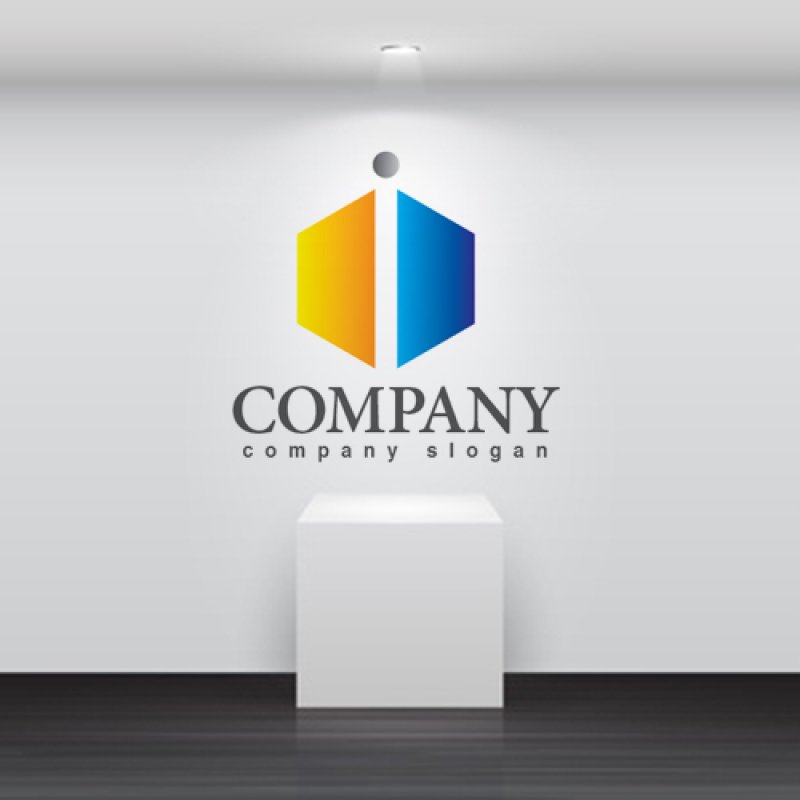 画像2: i・六角形・人・グラデーション・アルファベット・ロゴ・マークデザイン3433 (2)