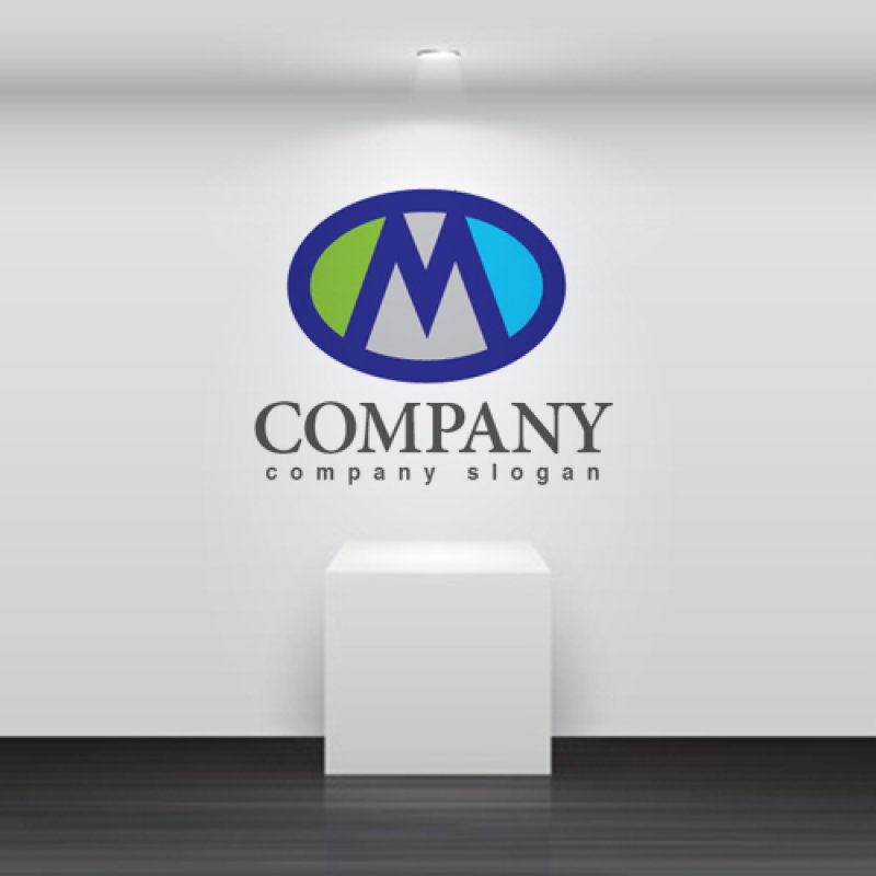 画像2: M・楕円・アルファベット・ロゴ・マークデザイン3497 (2)