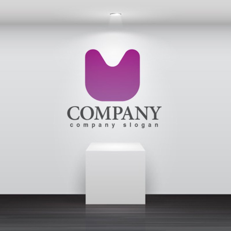 画像2: M・猫・凹み・グラデーション・アルファベット・ロゴ・マークデザイン3499 (2)