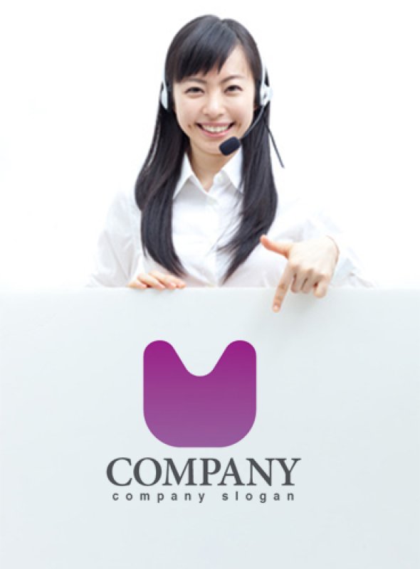 画像3: M・猫・凹み・グラデーション・アルファベット・ロゴ・マークデザイン3499 (3)