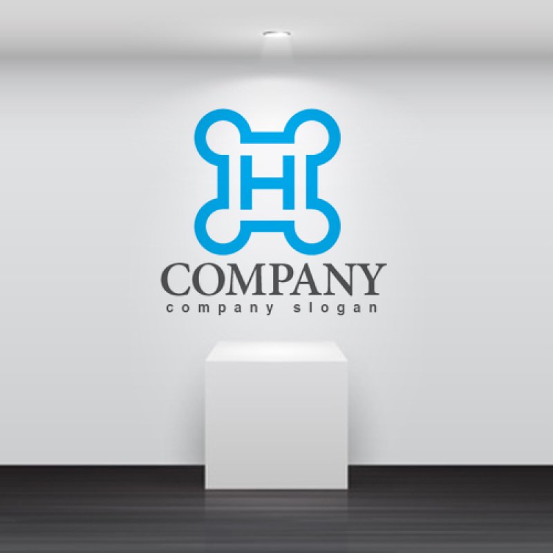 画像2: H・要塞・パズル・アルファベット・ロゴ・マークデザイン3517 (2)