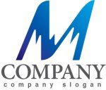 画像1: M・山・グラデーション・ロゴ・マークデザイン3556 (1)