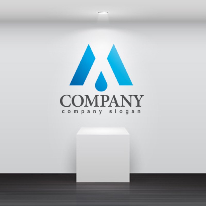 画像2: M・水滴・山・アルファベット・ロゴ・マークデザイン3580 (2)