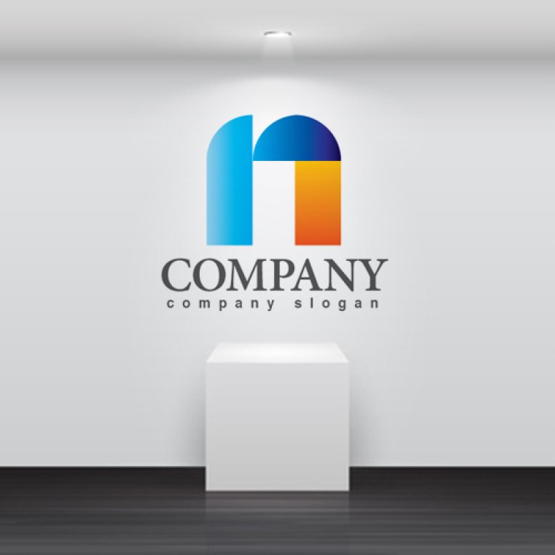 画像2: n・家・グラデーション・アルファベット・ロゴ・マークデザイン3591 (2)