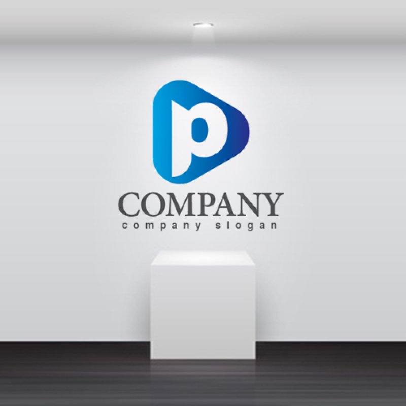画像2: P・三角・グラデーション・ロゴ・マークデザイン3639 (2)