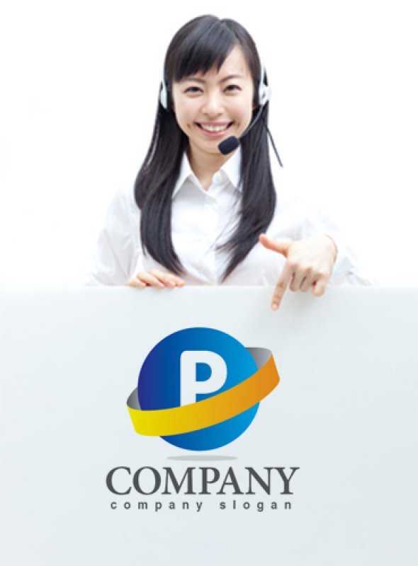 画像3: P・地球・帯・グラデーション・アルファベット・ロゴ・マークデザイン3648 (3)