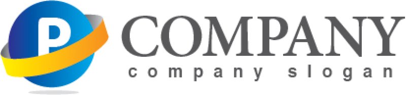 画像5: P・地球・帯・グラデーション・アルファベット・ロゴ・マークデザイン3648 (5)