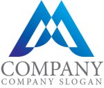 画像1: M・三角・山・グラデーション・ロゴ・マークデザイン3664 (1)