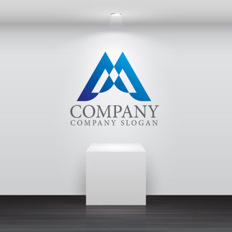 画像2: M・三角・山・グラデーション・ロゴ・マークデザイン3664 (2)