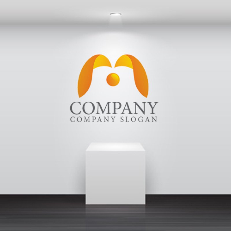 画像2: M・曲線・グラデーション・アルファベット・ロゴ・マークデザイン3673 (2)