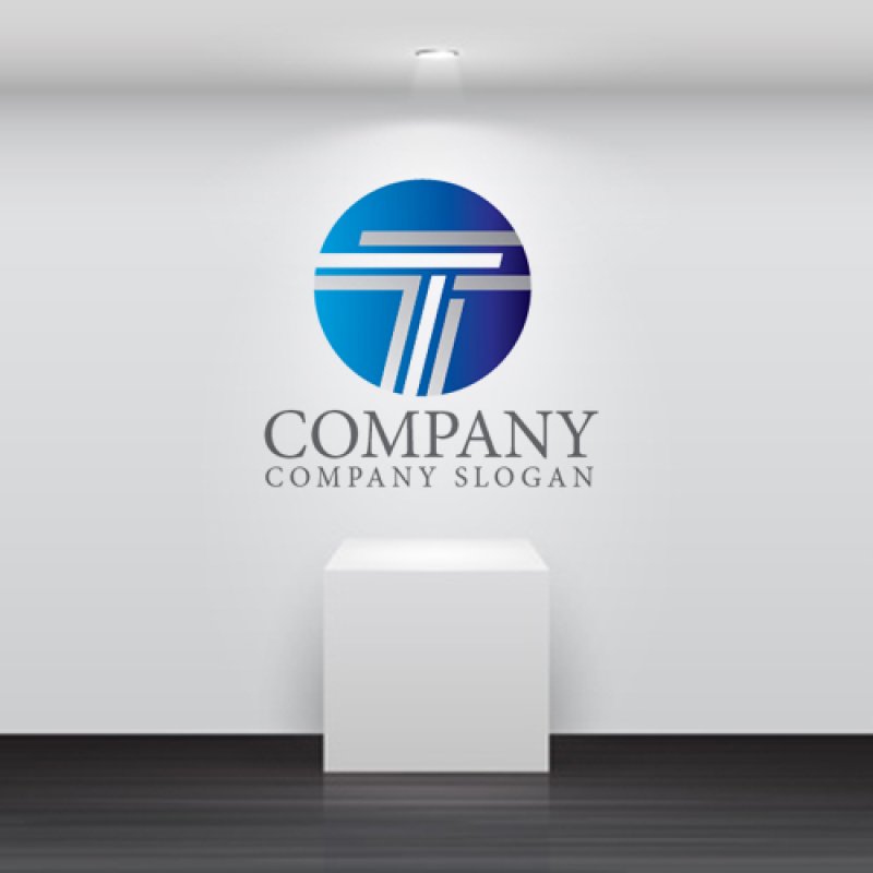 画像2: T・線・輪・集合・グラデーション・ロゴ・マークデザイン3679 (2)