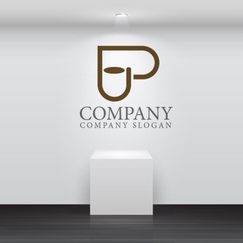 画像3: P・コーヒー・カップ・アルファベット・ロゴ・マークデザイン3722 (3)