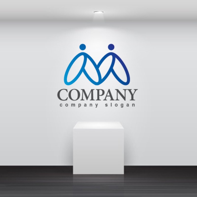 画像3: M・人・羽・グラデーション・ロゴ・マークデザイン3757 (3)