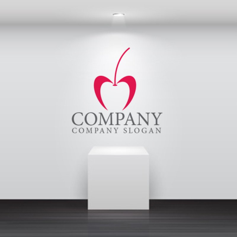 画像3: M・さくらんぼ・チェリー・アルファベット・ロゴ・マークデザイン3827 (3)