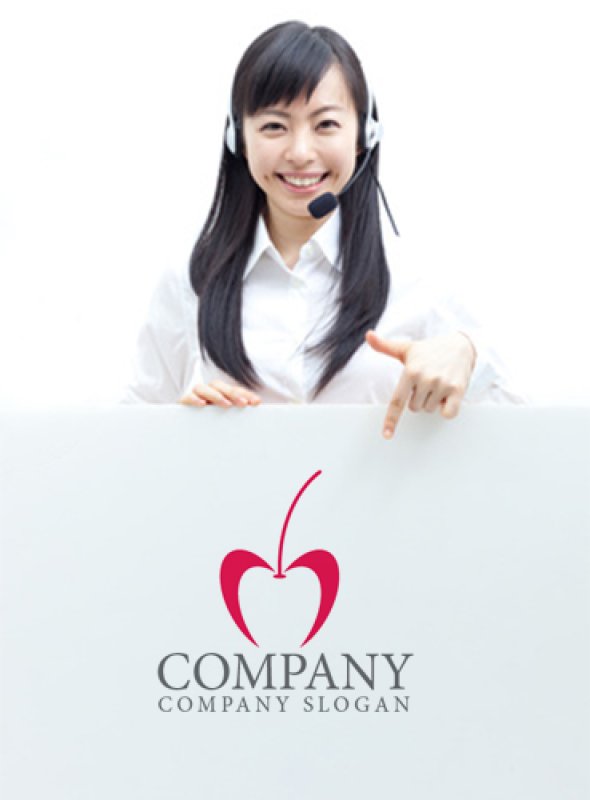 画像4: M・さくらんぼ・チェリー・アルファベット・ロゴ・マークデザイン3827 (4)