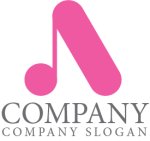画像1: A・音符・シンプル・アルファベット・ロゴ・マークデザイン3856 (1)