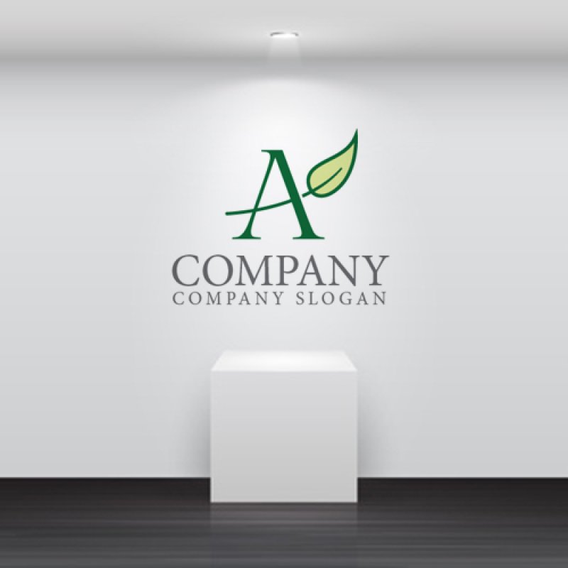 画像4: A・シンプル・葉・アルファベット・ロゴ・マークデザイン3888 (4)