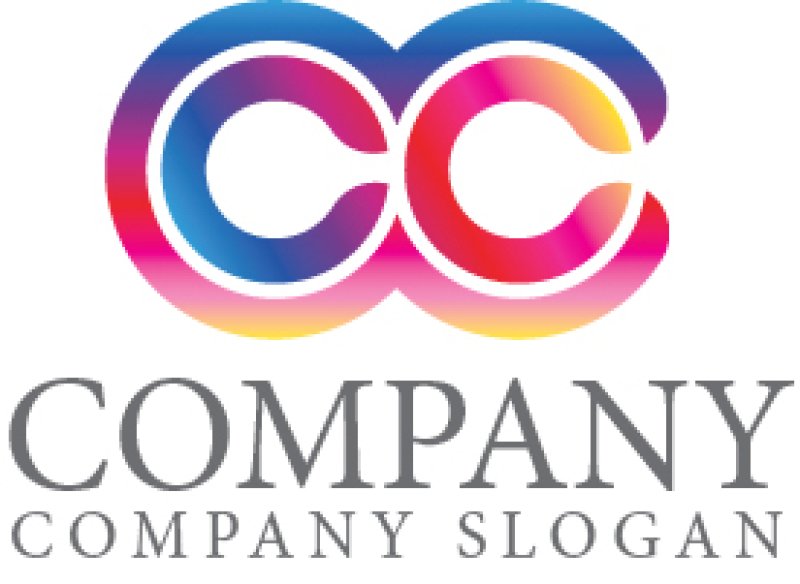 画像1: C・C・グラデーション・アルファベット・ロゴ・マークデザイン3928 (1)
