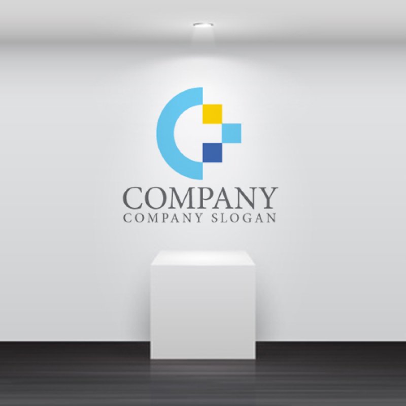 画像4: C・ピクセル・輪・前進・アルファベット・ロゴ・マークデザイン3935 (4)