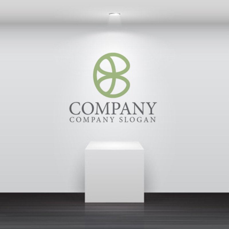 画像4: B・葉・楕円・アルファベット・ロゴ・マークデザイン3957 (4)