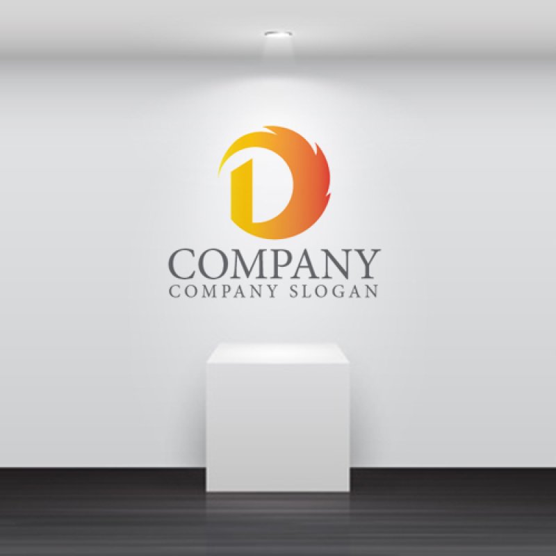 画像4: D・炎・シンプル・グラデーション・アルファベット・ロゴ・マークデザイン3997 (4)