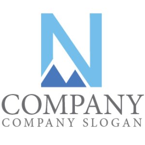 ロゴ作成サンプルです N 山 シンプル アルファベット ロゴ マークデザイン4005をイメージしたロゴデザインです