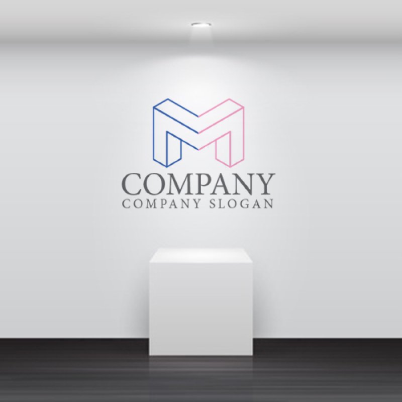 画像4: M・骨組み・橋・アルファベット・ロゴ・マークデザイン4037 (4)