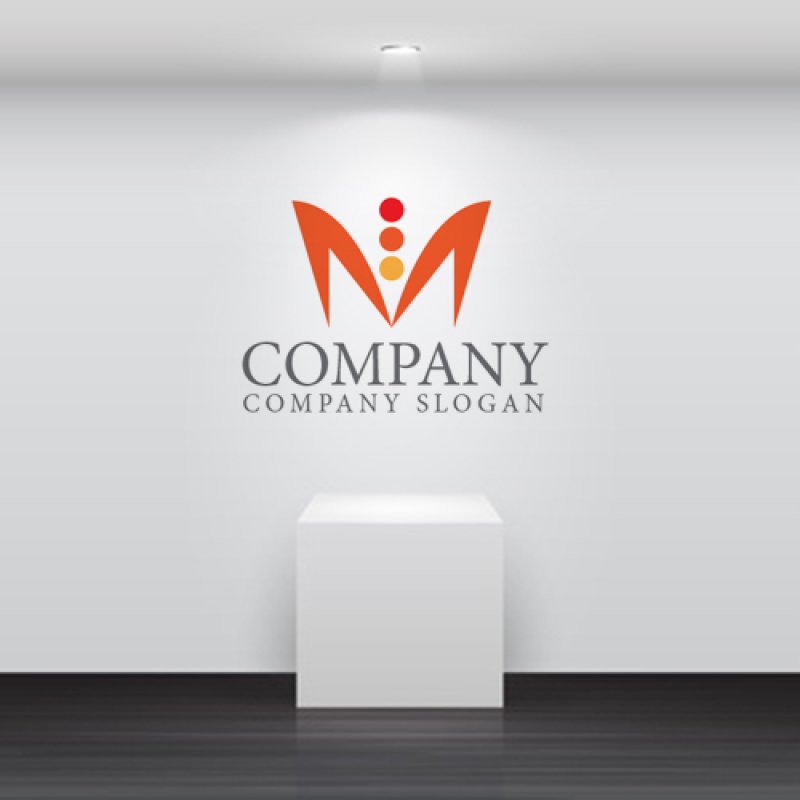 画像4: M・人・曲線・上昇・アルファベット・ロゴ・マークデザイン4041 (4)