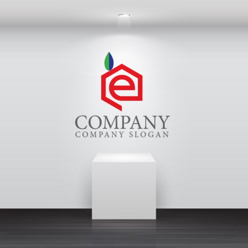 画像4: e・葉・家・六角形・アルファベット・ロゴ・マークデザイン4048 (4)