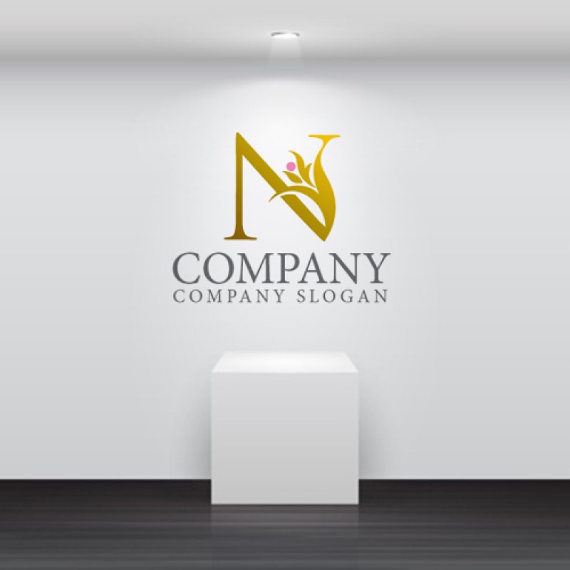 画像4: N・花・アルファベット・ロゴ・マークデザイン4091 (4)