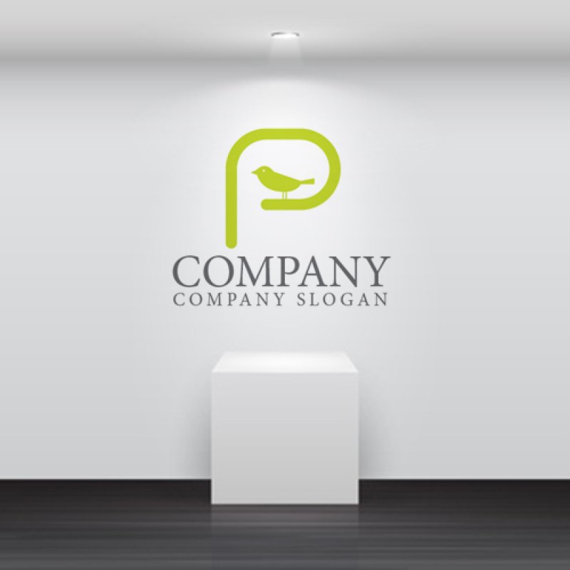 画像4: 鳥・P・止まり木・アルファベット・ロゴ・マークデザイン4147 (4)