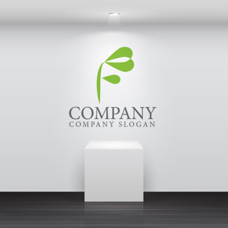 画像4: F・葉・ハート・アルファベット・ロゴ・マークデザイン4191 (4)