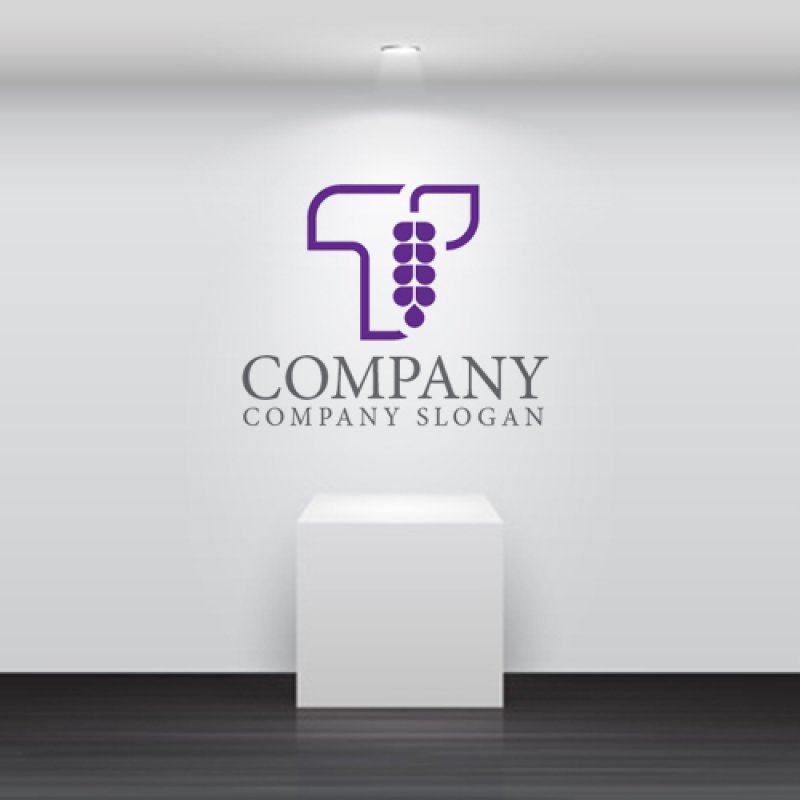 画像4: T・藤・ぶどう・アルファベット・ロゴ・マークデザイン4290 (4)