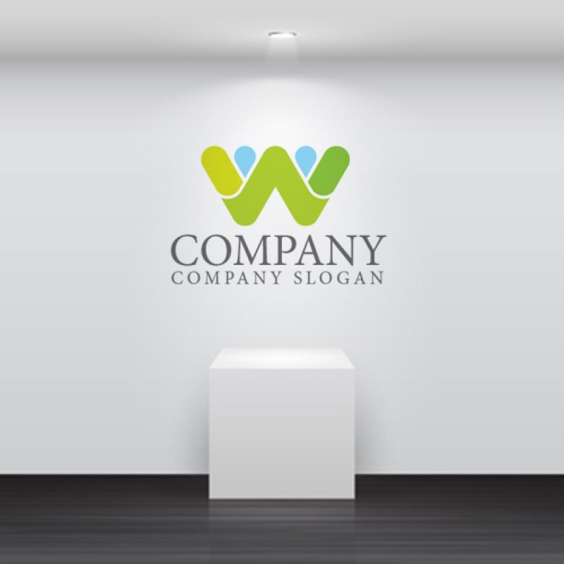 画像4: W・人・水滴・アルファベット・ロゴ・マークデザイン4328 (4)